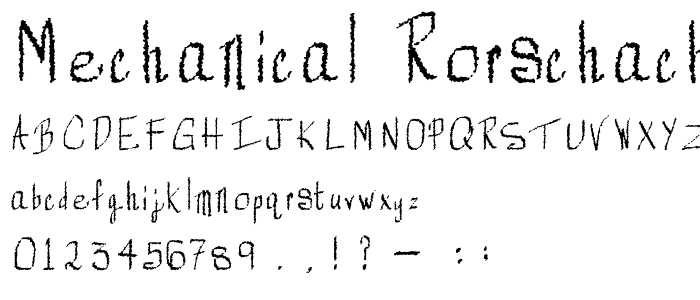 Mechanical Rorschach font